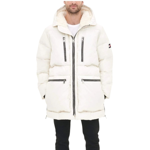 Tommy Hilfiger Quilted Parka Jacket, Sherpa Lined Hood - Picture 9 of 12